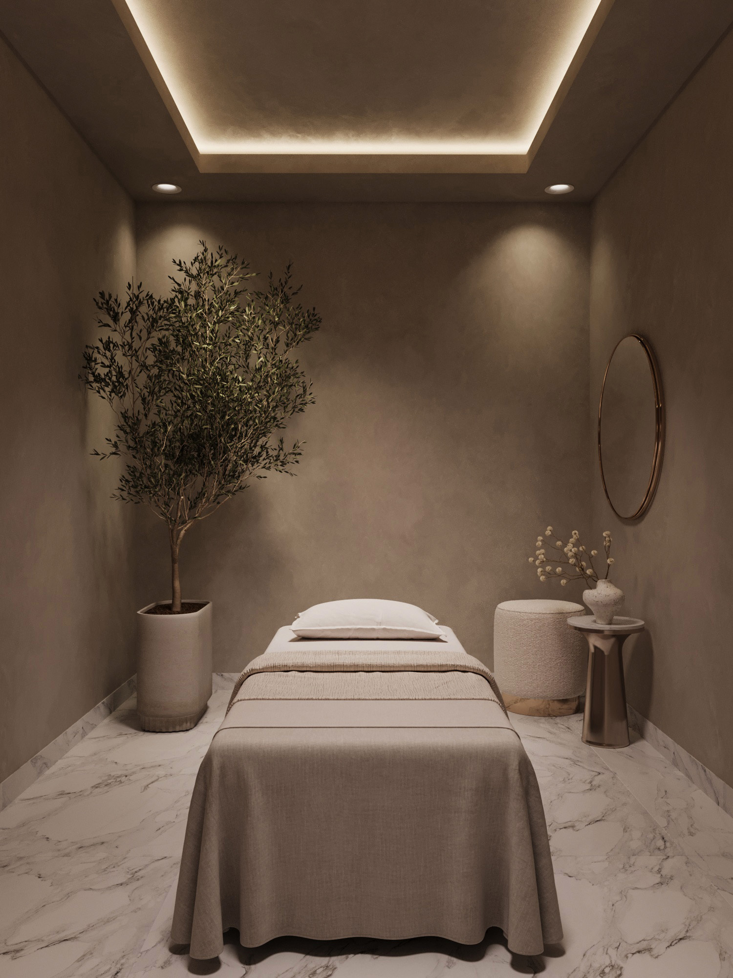 A Privelle treatment room at dusk
